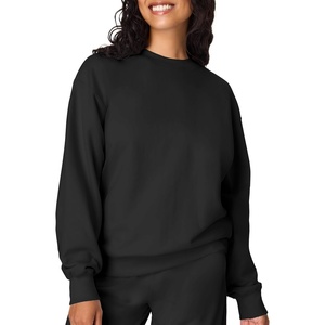 Hanes Originals Women’s Fleece Sweatshirt, Midweight Sweatshirt for Women, Placed Flowers(Black)