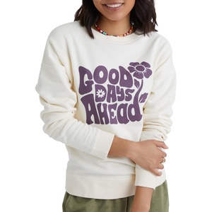 Hanes Originals Women’s Fleece Sweatshirt, Midweight Sweatshirt for Women, Placed Flowers(Parchment – Farm Fresh Trees)