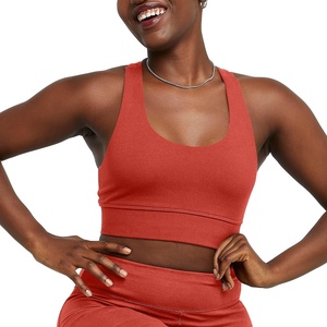 Hanes Womens Hanes Originals Women’s Longline Sports Bra(Red River Clay)
