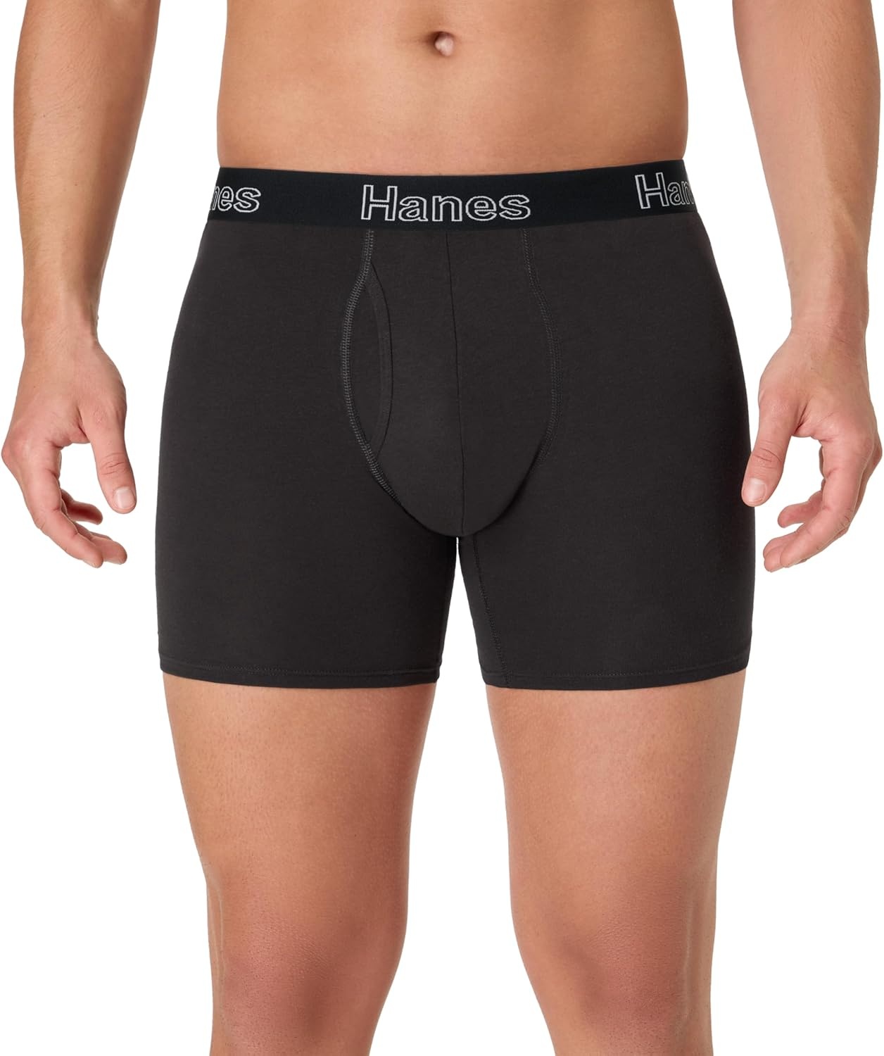 image:imageHanes Mens Boxer Brief Underwear Pack Stretch Cotton Boxer Briefs for Men Moisturewicking 6packBlack 6 Pack