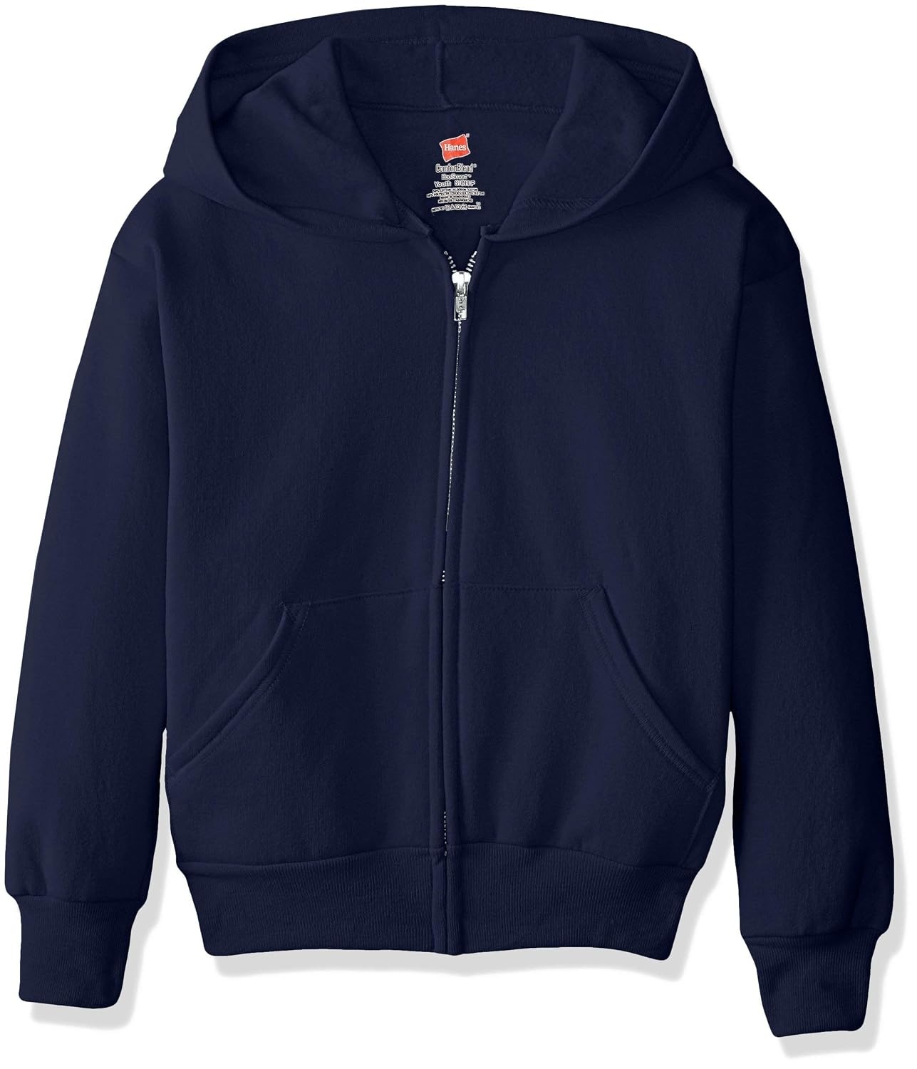 image:imageHanes Big Boys Eco Smart Fleece Zip Hood Black LargeNavy