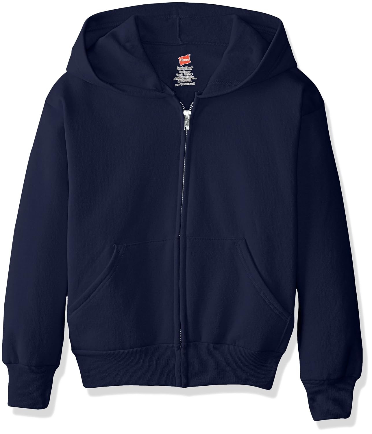 image:imageHanes Big Boys Eco Smart Fleece Zip Hood Black LargeNavy