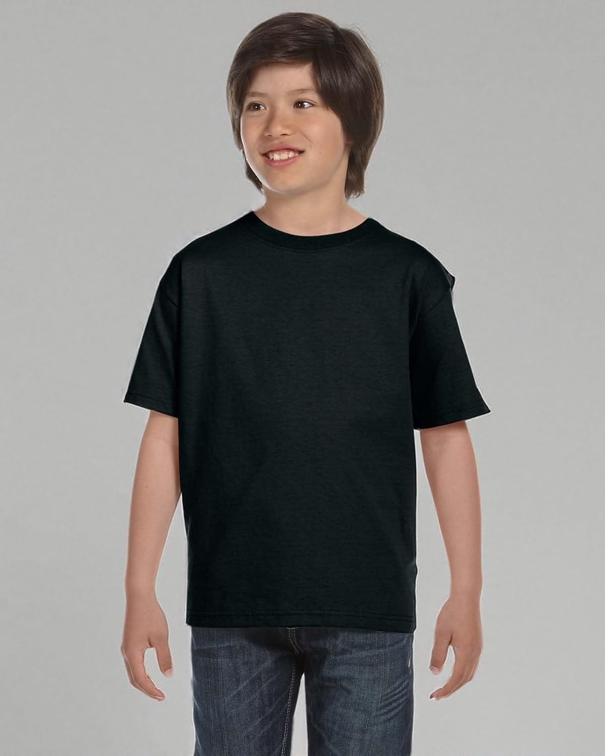 image:imageHanes Boys Essentials Short Sleeve Tshirt Value Pack 3 or 6PackBlack 6 Pack