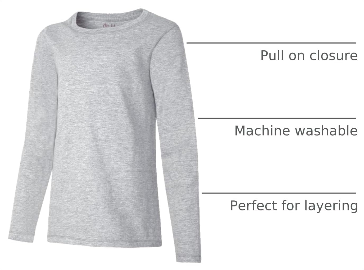 image:imageHanes Girls Comfortsoft Long Sleeve TeeLight Steel