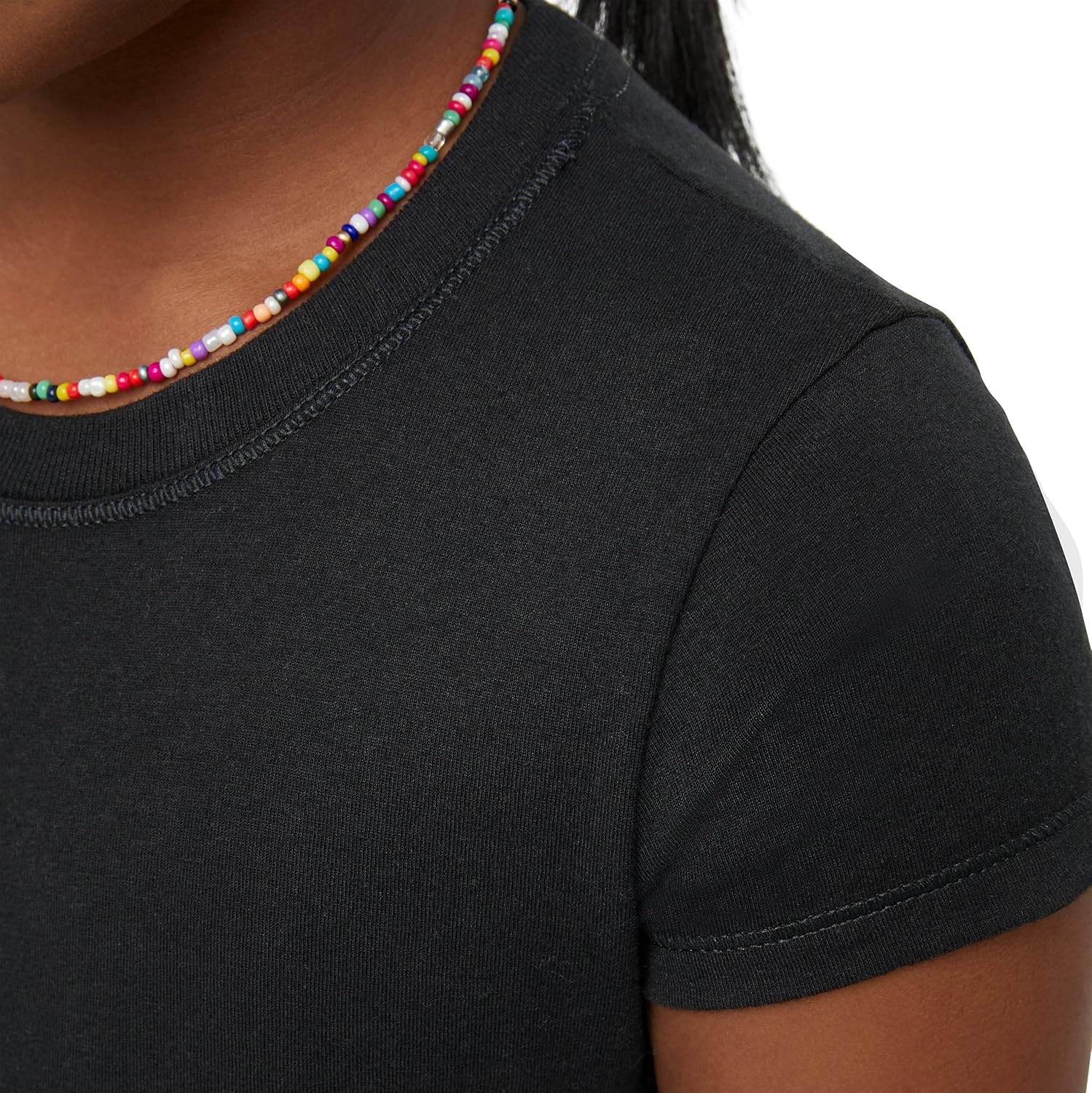 image:imageHanes Girls Cotton TShirts Essential Girls Tees Cotton Shirts for Girls 2PackEbony