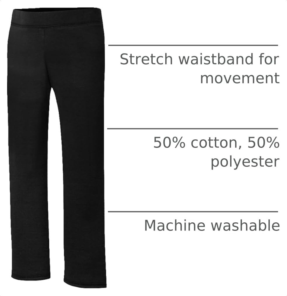image:imageHanes Girls Sweatpants EcoSmart OpenBottom Fleece PantsBlack
