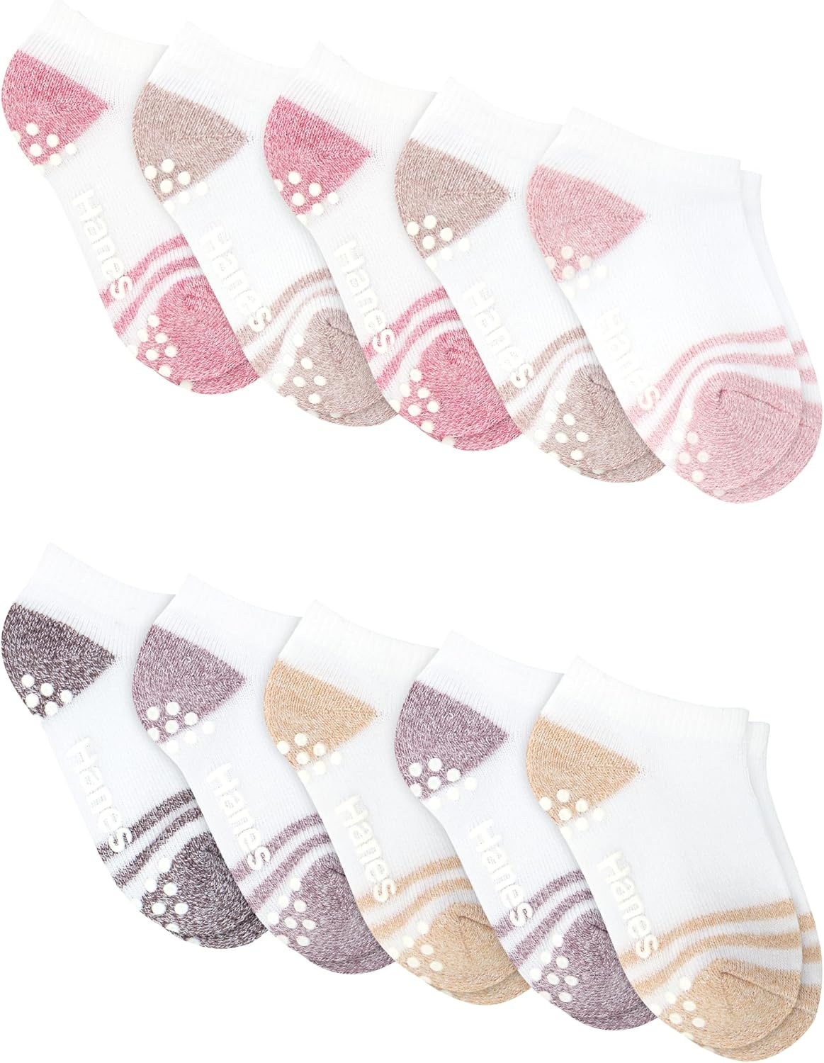 image:imageHanes Toddler Ankle and Low Cut Socks 12Pack Pure Comfort Socks for Infant amp Toddler Girls and Boys Organic Cotton BlendAssorted 20 Pack