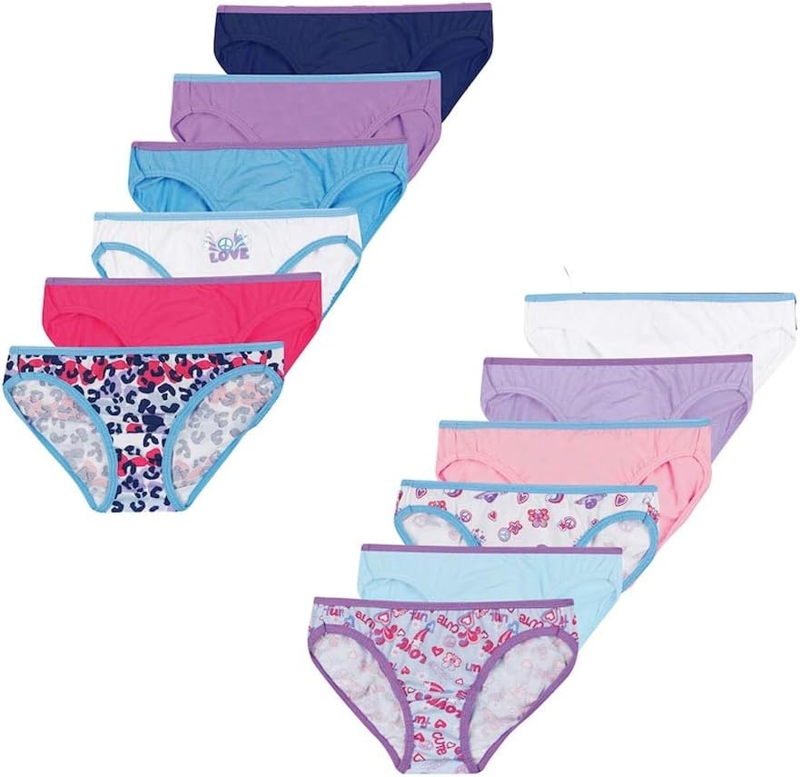 image:imageHanes Toddler Girls Underwear 10 Pack Cotton Knit Tagless Brief or Hipster PantiesAssorted