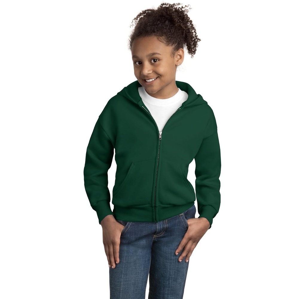 image:imageHanes Big Boys Eco Smart Fleece Zip Hood Black LargeDeep Forest