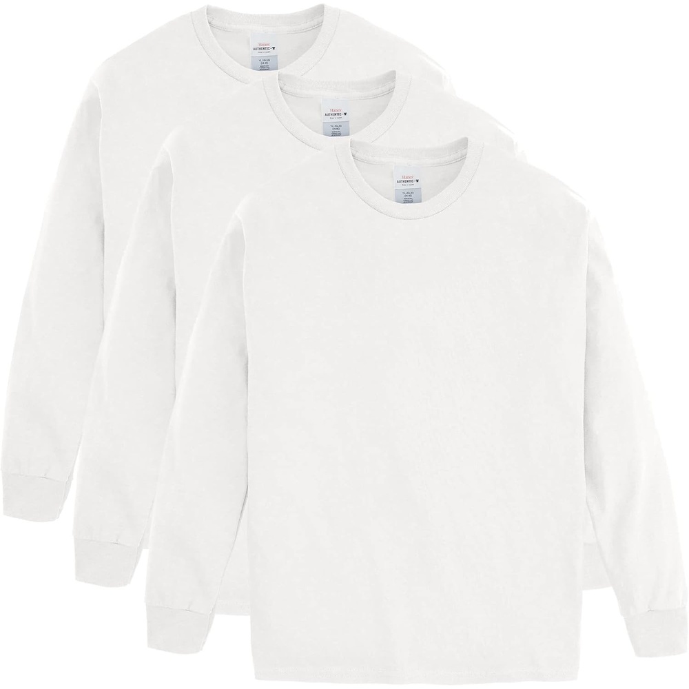 image:imageHanes Boys ComfortSoft LongSleeve TShirt Pack Cotton Tees for Boys 3PackWhite