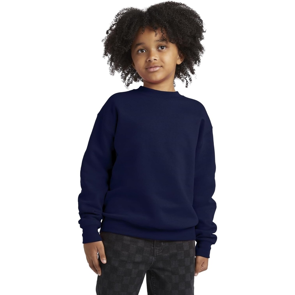 image:imageHanes Boys EcoSmart Sweatshirt Cotton Crewneck Pullover Kids Fleece SweatshirtNavy