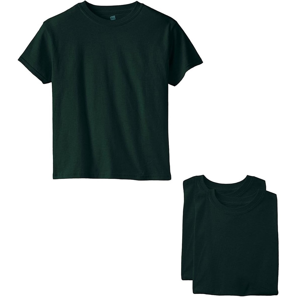image:imageHanes Boys Essentials Short Sleeve Tshirt Value Pack 3 or 6PackDeep Forest 3 Pack