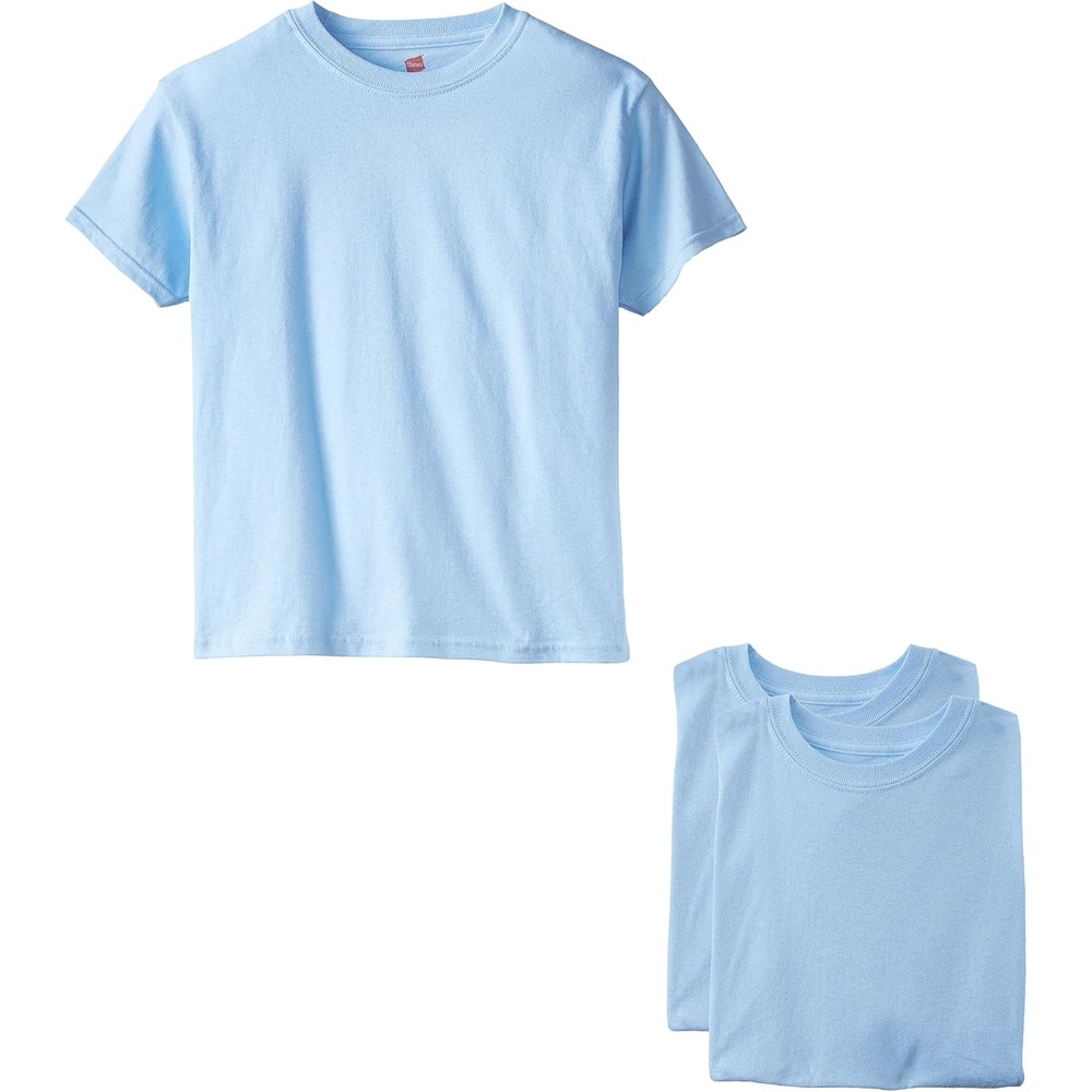 image:imageHanes Boys Essentials Short Sleeve Tshirt Value Pack 3 or 6PackLight Blue 3 Pack