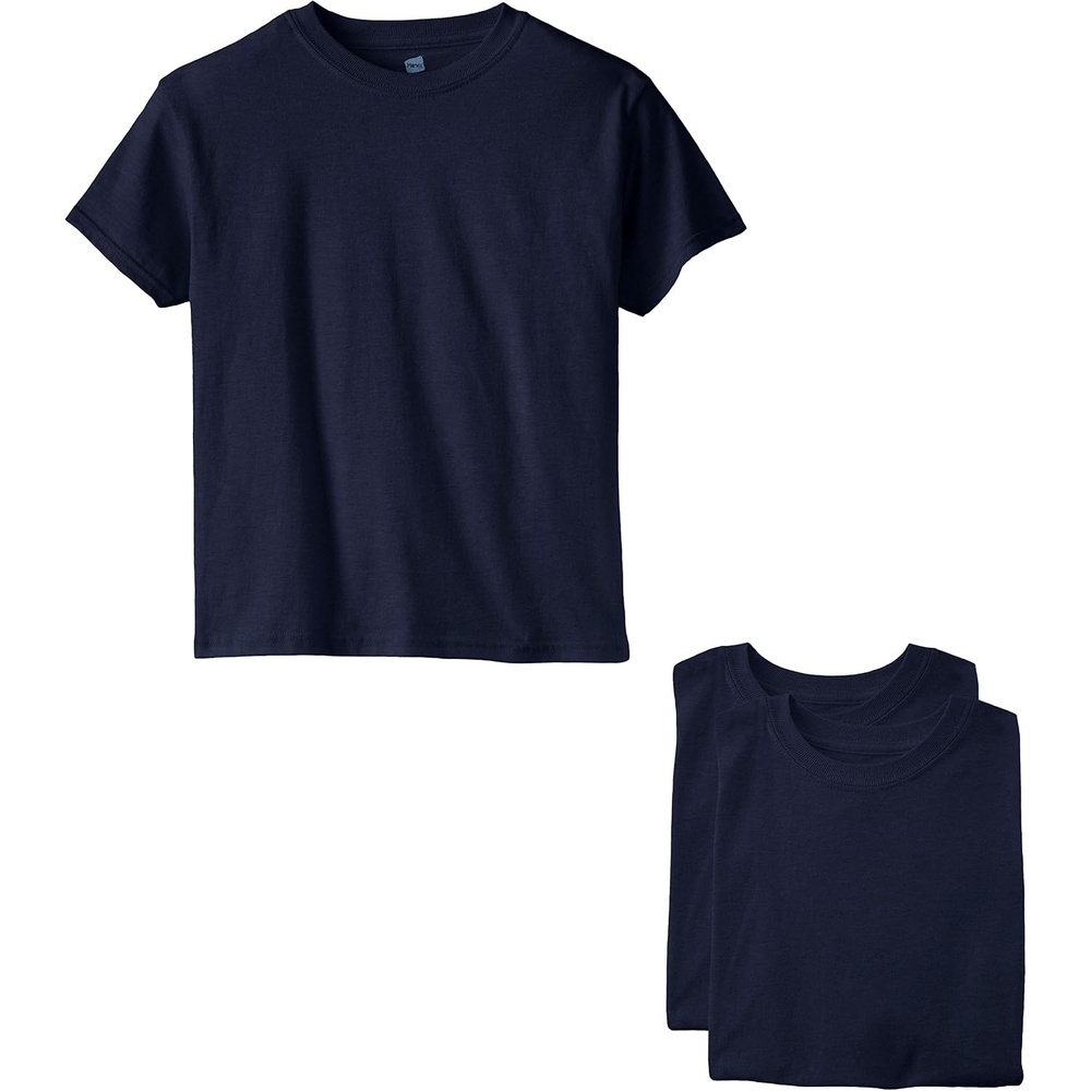 image:imageHanes Boys Essentials Short Sleeve Tshirt Value Pack 3 or 6PackNavy 3 Pack
