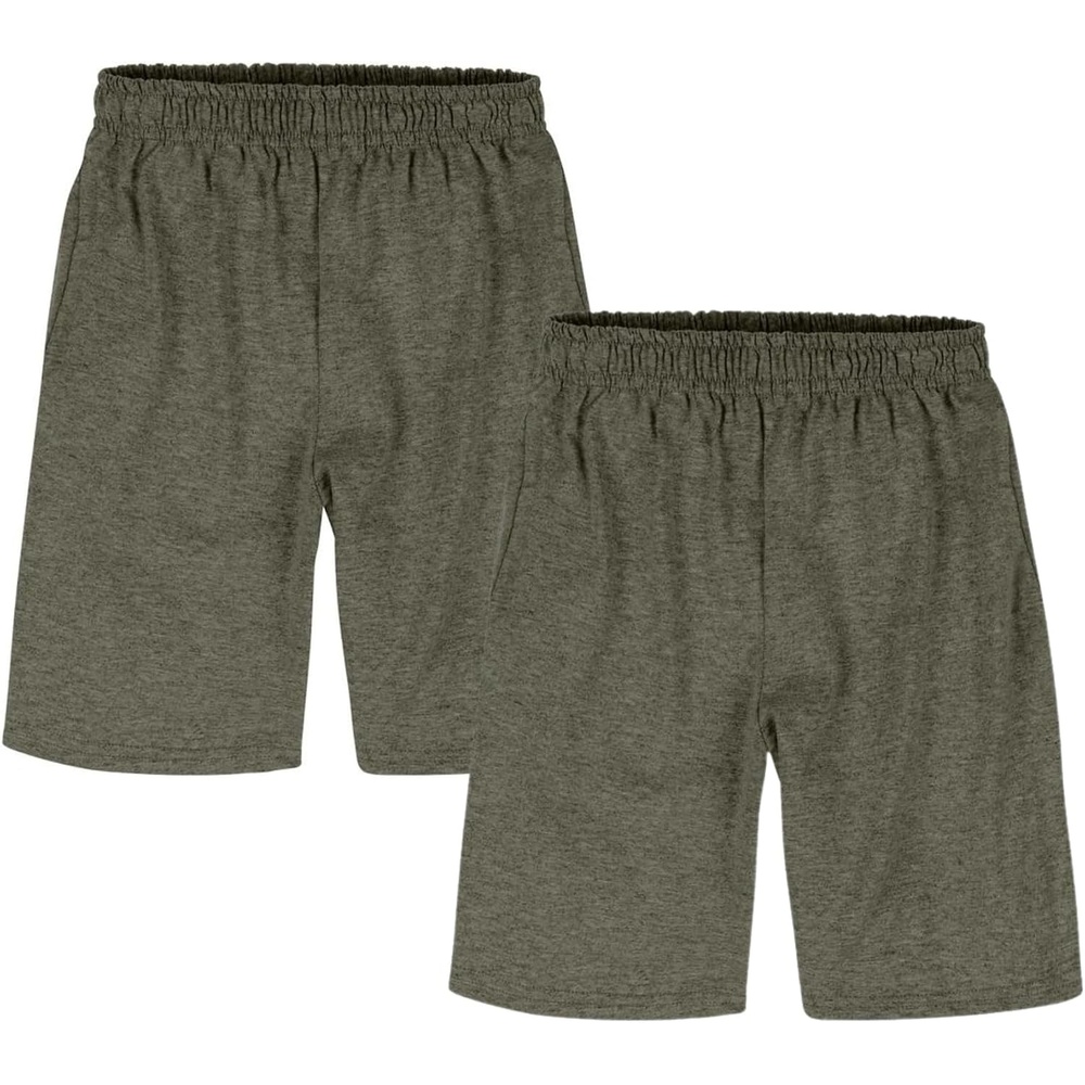 image:imageHanes Boys Jersey Shorts Pack 2Pack Cotton Shorts for Boys with Pockets PullOn ShortsCamouflage Green Htr