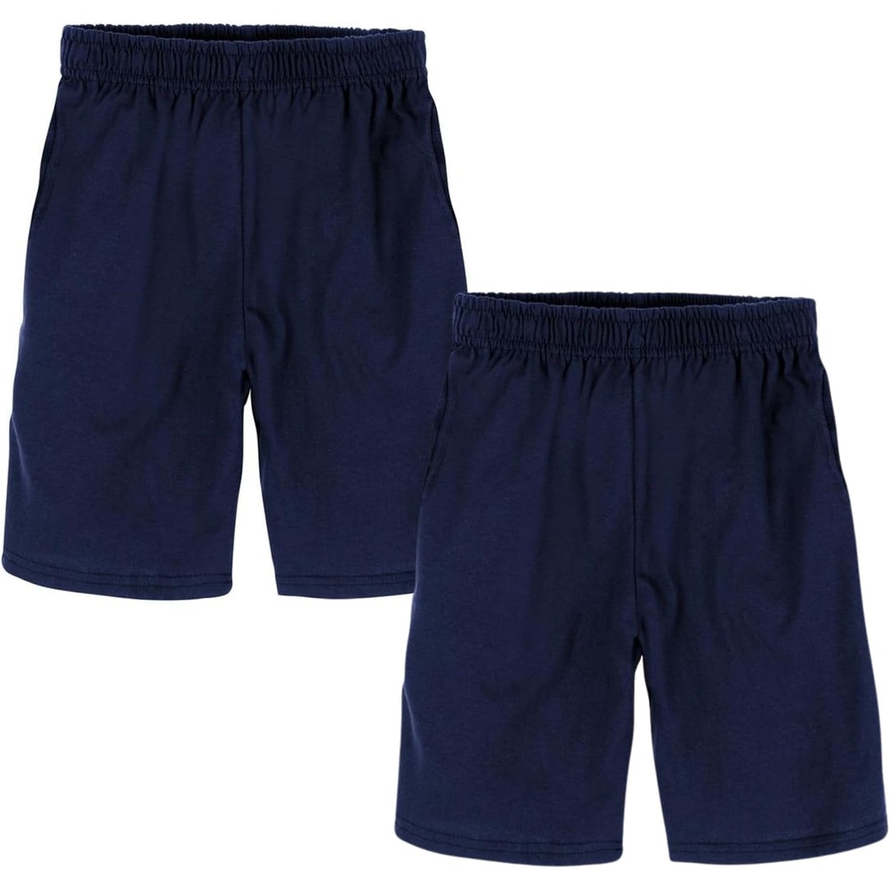 image:imageHanes Boys Jersey Shorts Pack 2Pack Cotton Shorts for Boys with Pockets PullOn ShortsNavy