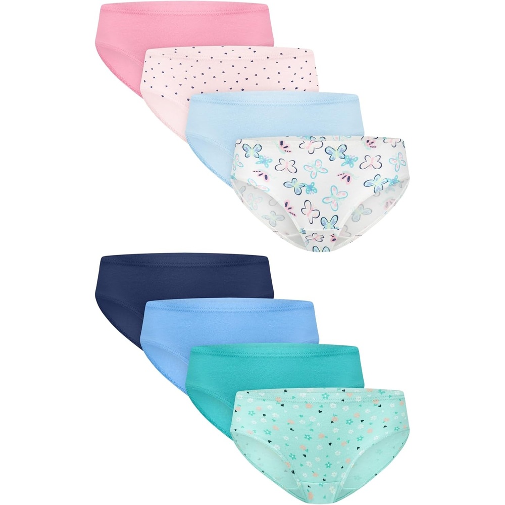image:imageHanes Girls And Toddler Organic Underwear Brief amp Hipster 8pack Pure Comfort Organic 100 Cotton PantiesPinkBlueTealNavy
