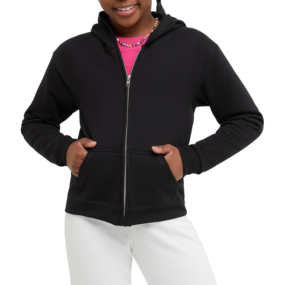 image:imageHanes Girls Comfortsoft Ecosmart FullZip HoodieBlack