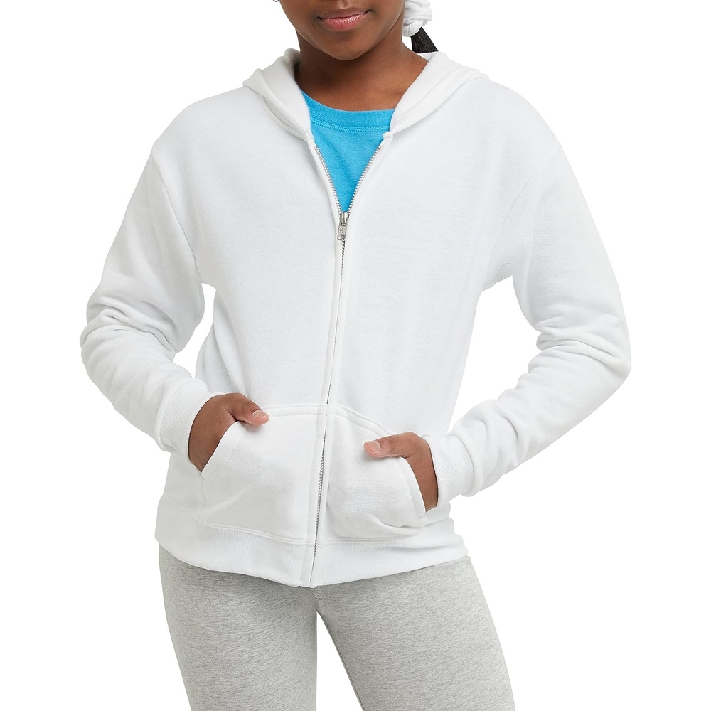 image:imageHanes Girls Comfortsoft Ecosmart FullZip HoodieWhite