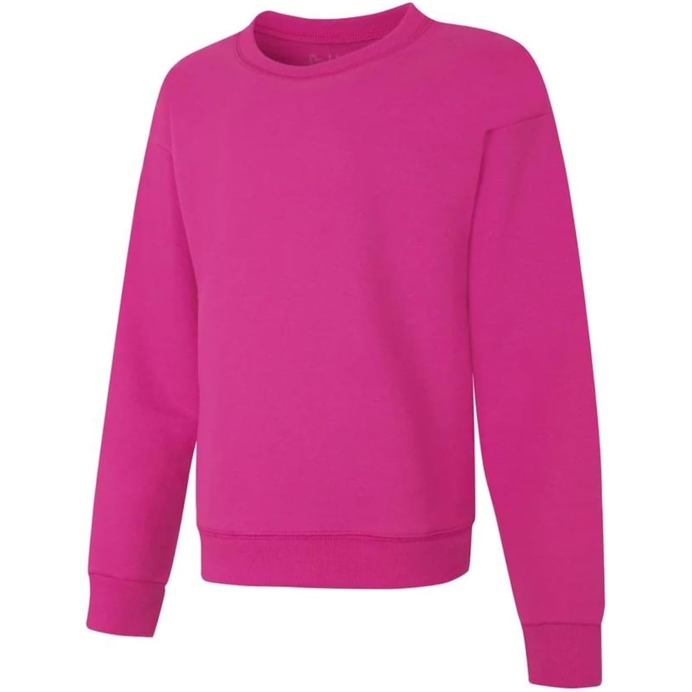 image:imageHanes Girls EcoSmart Crewneck Sweatshirt Soft Midweight Fleece Pullover for GirlsAmaranth