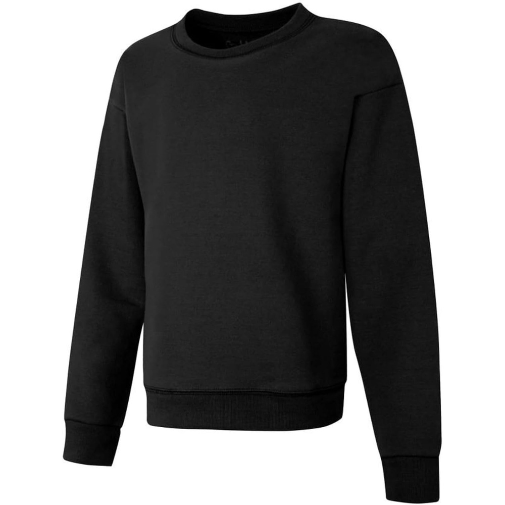 image:imageHanes Girls EcoSmart Crewneck Sweatshirt Soft Midweight Fleece Pullover for GirlsBlack