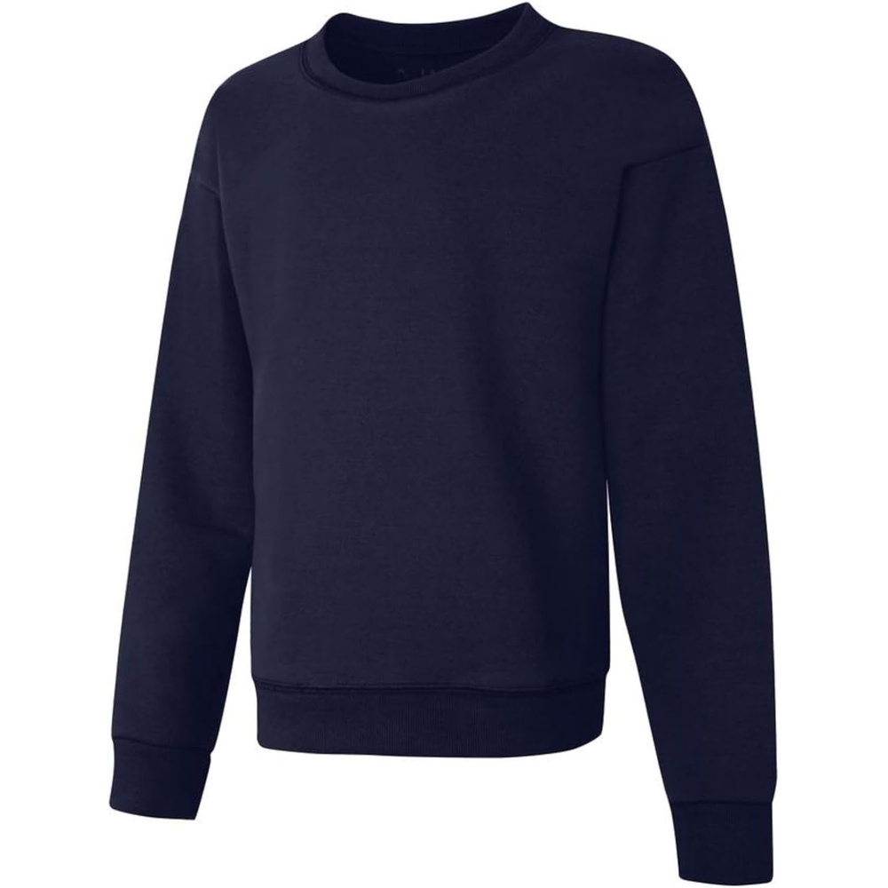 image:imageHanes Girls EcoSmart Crewneck Sweatshirt Soft Midweight Fleece Pullover for GirlsNavy