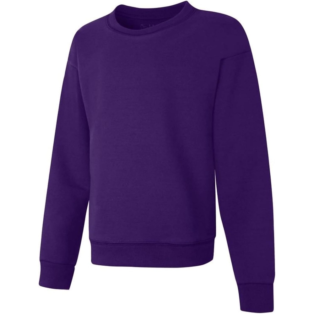 image:imageHanes Girls EcoSmart Crewneck Sweatshirt Soft Midweight Fleece Pullover for GirlsPurple Thora