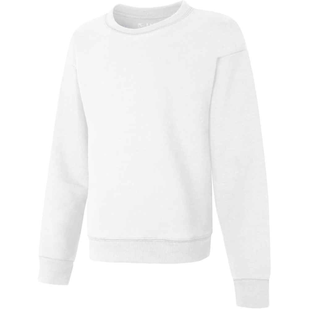 image:imageHanes Girls EcoSmart Crewneck Sweatshirt Soft Midweight Fleece Pullover for GirlsWhite