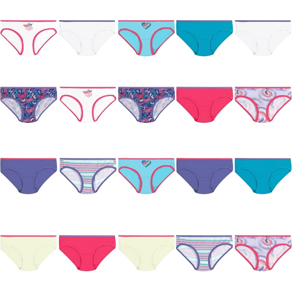 image:imageHanes Girls Hanes Girls 20pack Tagless Cotton Brief PantiesHipster Assorted 20 Pack