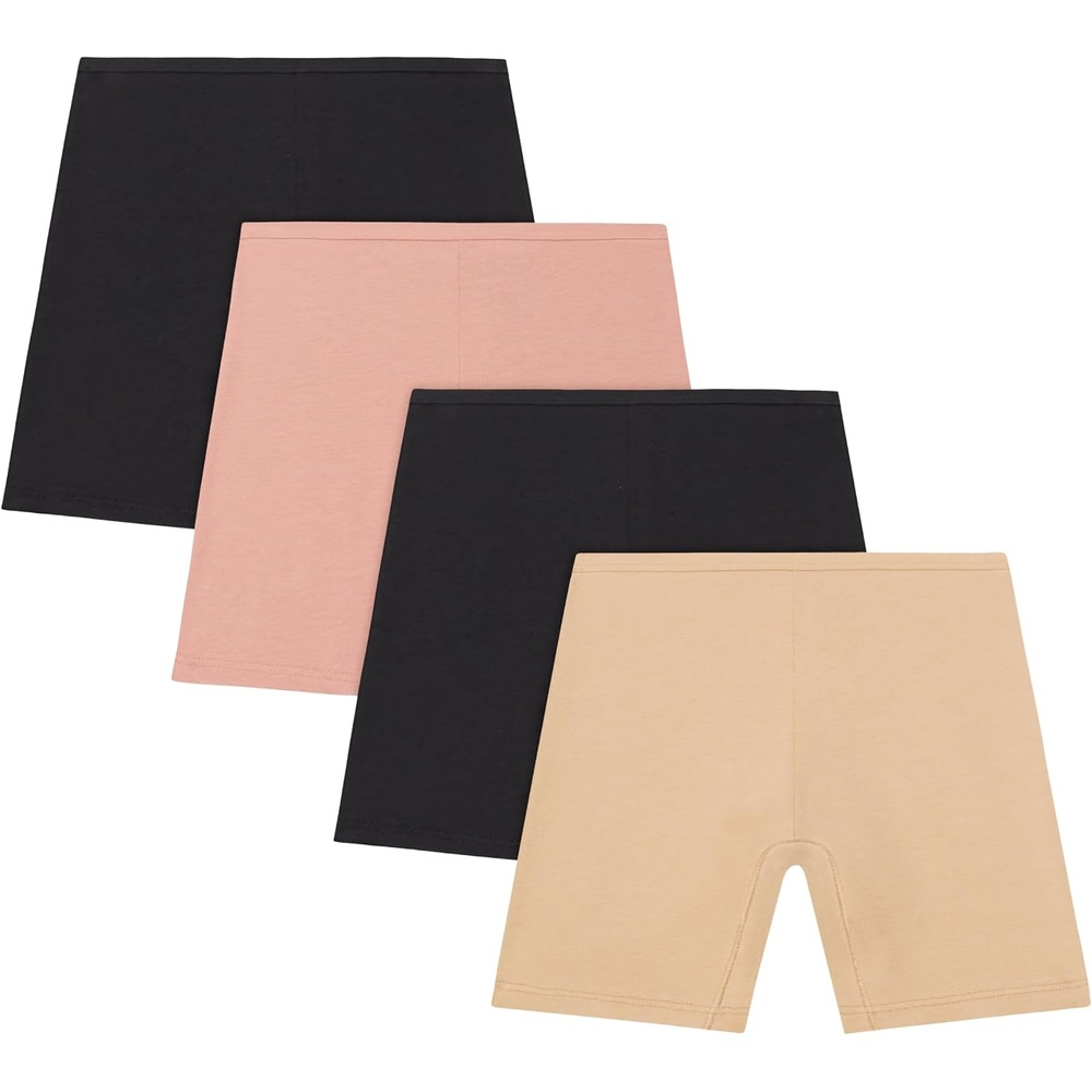 image:imageHanes Girls and Toddlers Cartwheel Play Shorts 4 or 6 Pack Cotton StretchBlackRose PinkNude 4 Pack
