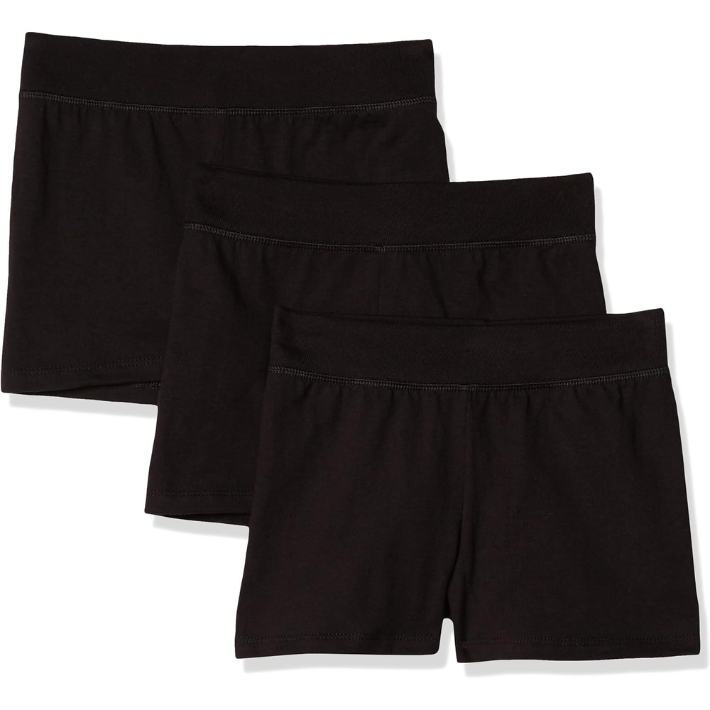 image:imageHanes Little Girls Jersey Short Pack of 3Ebony