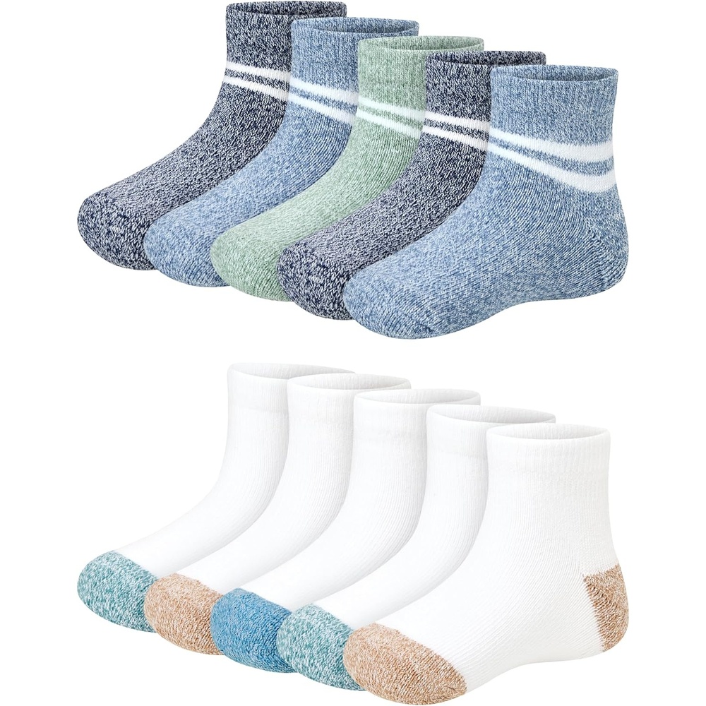 image:imageHanes Toddler Ankle and Low Cut Socks 12Pack Pure Comfort Socks for Infant amp Toddler Girls and Boys Organic Cotton BlendWhite 22 Pack