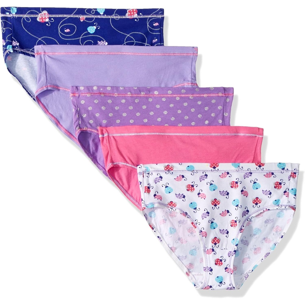 image:imageHanes Ultimate Girls Underwear Cotton Stretch Panties Briefs Bikinis amp Hipsters 5PackPink Print Assorted