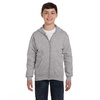 Hanes Big Boys’ Eco Smart Fleece Zip Hood, Black, Large(Light Steel)