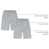 Hanes Boys Jersey Shorts Pack, 2-Pack, Cotton Shorts for Boys with Pockets, Pull-On Shorts(Light Steel)
