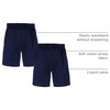 Hanes Boys Jersey Shorts Pack, 2-Pack, Cotton Shorts for Boys with Pockets, Pull-On Shorts(Navy)