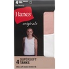 Hanes Girl’s Originals Tank Pack, Supersoft Tank Top for Girls, Modal Stretch Rib Tanks, 4-Pack(Pink/White/Coral/Violet 4-pack)