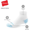 Hanes Girls’ Socks, Cool Comfort Moisture-wicking Socks, Ankle & No Show, Ez Sort, Multi Pack(White/Green/Purple  12 Pack)