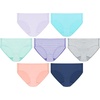 Hanes Girls’ Underwear Hipsters, 7-pack, Pure Comfort Microfiber Hipster Panties for Girls, Assorted(Aqua/Purple/Coral/Blue)