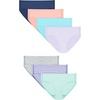 Hanes Girls’ Underwear Hipsters, 7-pack, Pure Comfort Microfiber Hipster Panties for Girls, Assorted(Aqua/Purple/Coral/Blue)