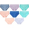 Hanes Girls’ Underwear Hipsters, 7-pack, Pure Comfort Microfiber Hipster Panties for Girls, Assorted(Blue  Aqua  Peach  Violet)