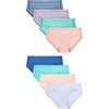 Hanes Girls’ Underwear Hipsters, 7-pack, Pure Comfort Microfiber Hipster Panties for Girls, Assorted(Blue  Aqua  Peach  Violet)