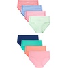 Hanes Girls’ Underwear Hipsters, 7-pack, Pure Comfort Microfiber Hipster Panties for Girls, Assorted(Green  Peach  Blue  Pink  Teal)