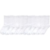 Hanes Girls’ Uniform Crew Socks, Plain Crew Socks, Knit Crew Socks for School Or Play, 10-pairs(White)