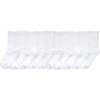 Hanes Girls’ Uniform Crew Socks, Plain Crew Socks, Knit Crew Socks for School Or Play, 10-pairs(White)