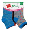 Hanes Girls’ White Ankle Socks Pack, Cushioned Socks, Uniform Socks for Girls, 10-pairs(Assorted)