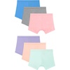 Hanes Girls and Toddlers Cartwheel Play Shorts, 4 or 6 Pack, Cotton Stretch(Blue/Gray/Purple/Pink/Turquoise/Peach – 6 Pack)