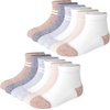 Hanes Toddler Ankle and Low Cut Socks, 12-Pack, Pure Comfort Socks for Infant & Toddler Girls and Boys – Organic Cotton Blend(White/Heather Gray/Heather Blue/Brown)
