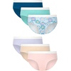 Hanes girls Originals Underwear, Stretch Cotton Boyshorts, Hipster, Bikini Panties, 6-pack(Blue  Green  Purple  Beige  Flowers  Pink)