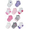 Hanes Baby And Toddler Socks, Non-slip Grip Ankle Socks, Boys’ and Girls’, Multipacks(Pink/White/Purple/Grey – 10 Pack)